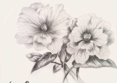 dessin de fleurs noir et blanc