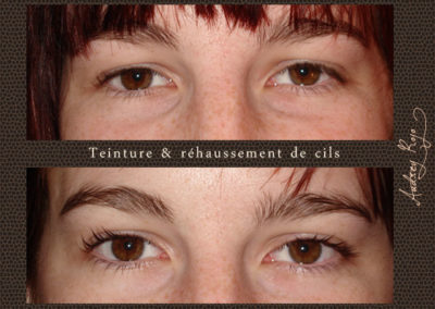 rehaussement teinture de cils Delphine