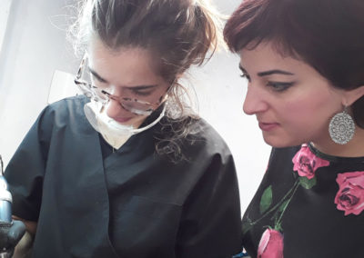 Pauline, en formation avec Audrey