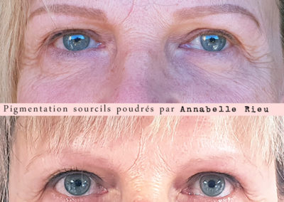 Sourcils poudrés tatouage d'Annabelle