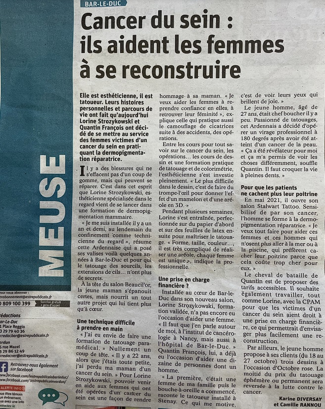 Article de presse Est républicain sur Lorine, oct 2022