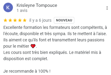 Avis de Krisleyne sur la formation