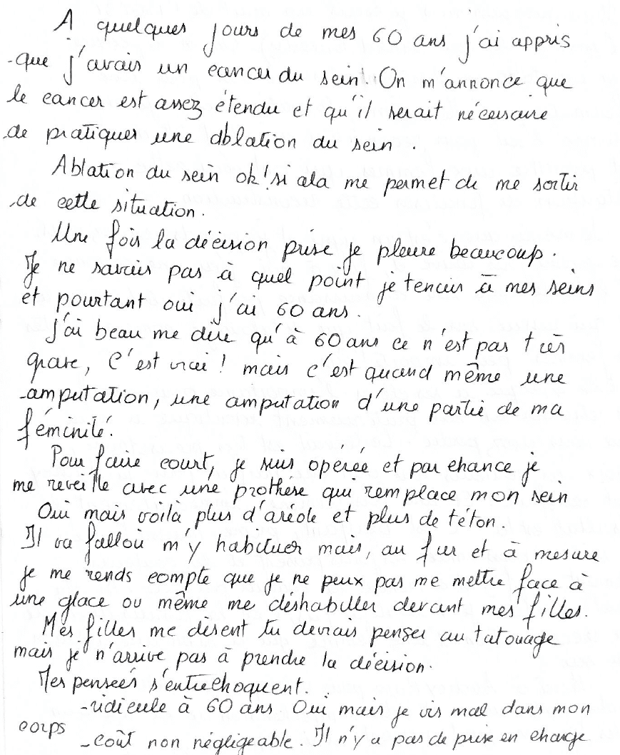 témoignage manuscrit